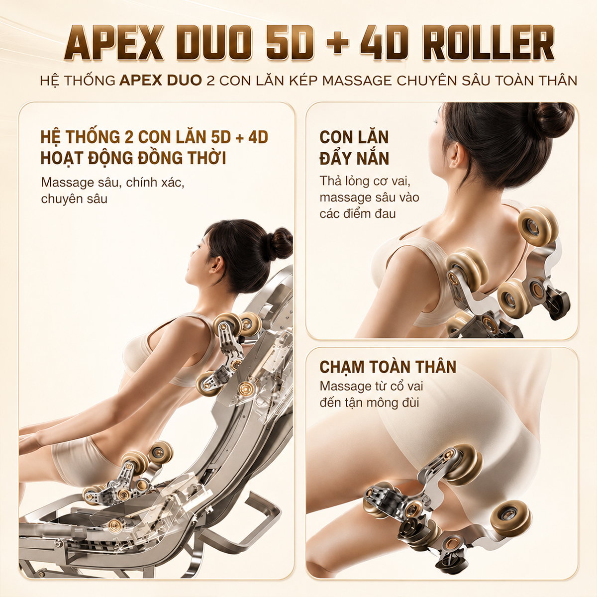 Ghế massage 5D DUAL CORE MASTER OKACHI JP-9986 (Nâu)
